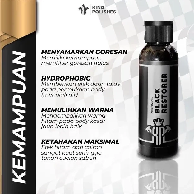 KING POLISHES Pengkilap Eksterior Semi Coating Dan Penghitam Permanen Efek Daun Talas