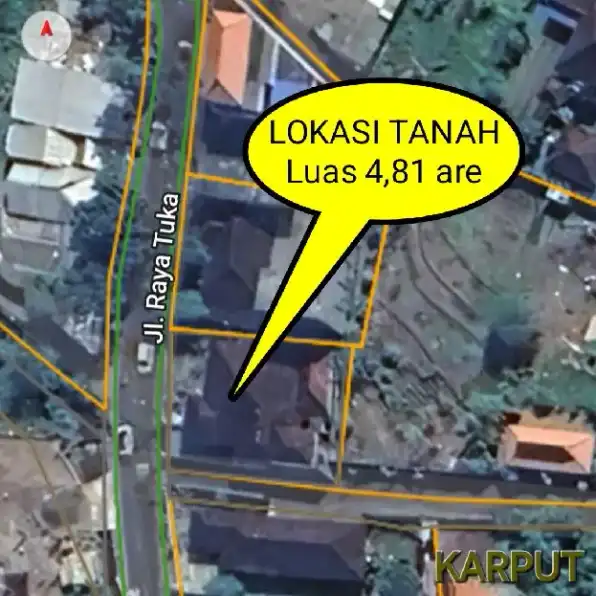 Dijual 4,81 are, Jl. Raya Tuka Padonan Dalung Kuta Utara