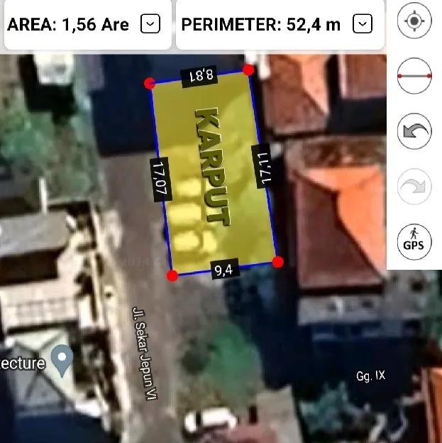 Dijual 1,56 are, Jl. Sejar Jepun Kesiman Gatsu Timur Denpasar