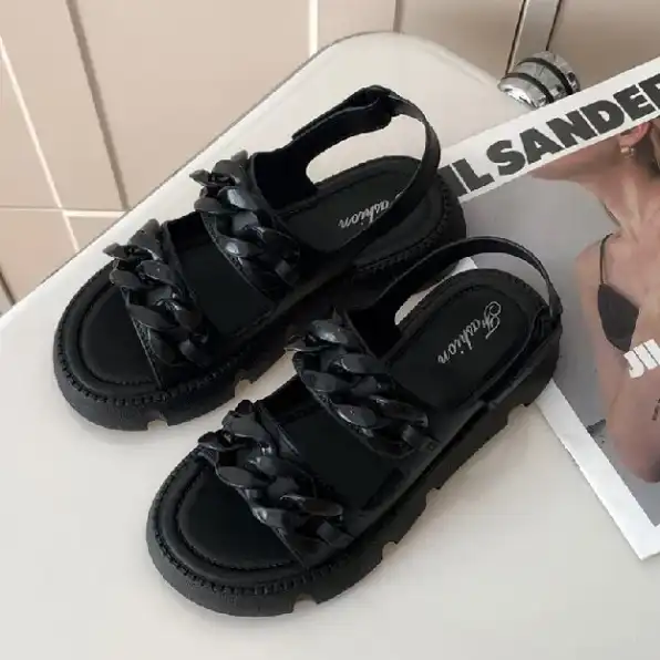 Sandal Fuji Wanita Korea Premium Sendal Wanita Karet Jelly Wedges Platform Tebal Empuk Tali Belakang