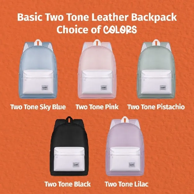 Basic Leather Backpack - Tas Ransel Kulit Sekolah Serbaguna