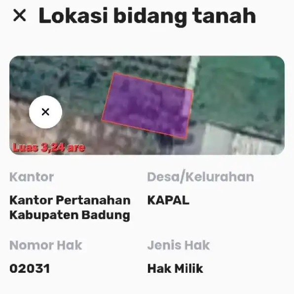 Dijual 3,24 are, Belakang SPBU Kapal, Jl. Raya Denpasar Gilimanuk Mengwi 