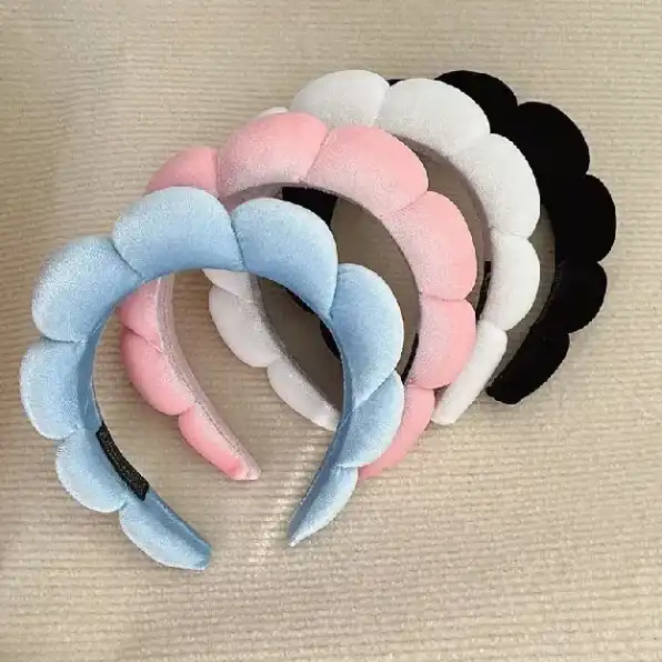 Bando Shell Busa Tebal Jumbo Fluffy Empuk Polos Bandana Cloud Style Gaya Korea Fashion Head Band Aks