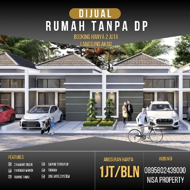 rumah murah tanpa dp, angsuran  mulai 800ribuan 