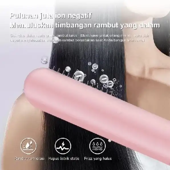 Catok Sisir Pelurus Rambut Hair Straightener 2 in 1 catokan sisir listrik Portabel