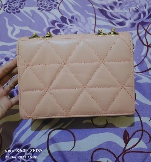 Preloved l tas selempang pink tas selempang peach wanita