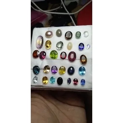 natural batu mulia permata 30pcs kristal bening topaz ruby sapphire apatite citrine peridot kyanite