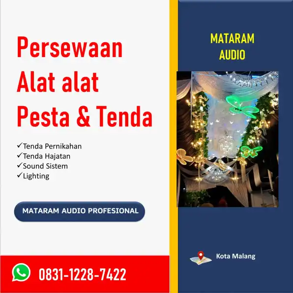 WA: 0831-1228-7422, Daftar Harga Terbaru Persewaan Alat Pesta di Malang