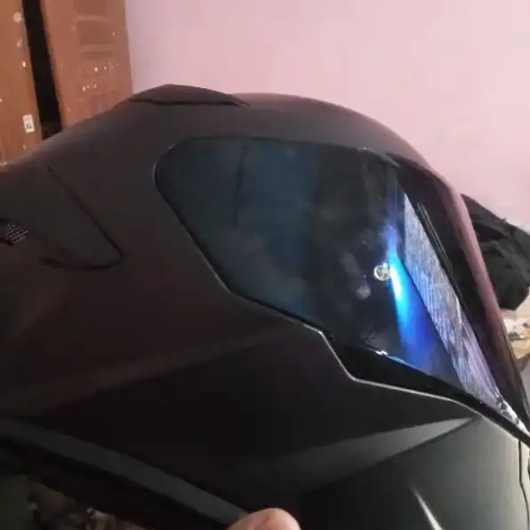 helm MlA fullface crypton warna hitam doff kaca blue