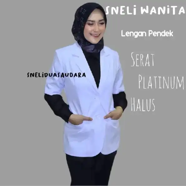 SNELI WANITA JAS DOKTER PLATINUM LENGAN PENDEK DUA SAUDARA