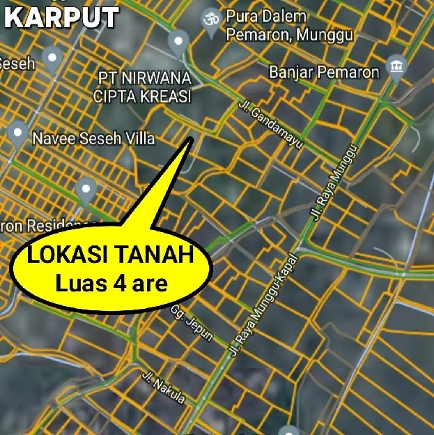 Tanah 4 are, Jl. Gandamayu Raya Munggu Kapal Pemaron Mengwi