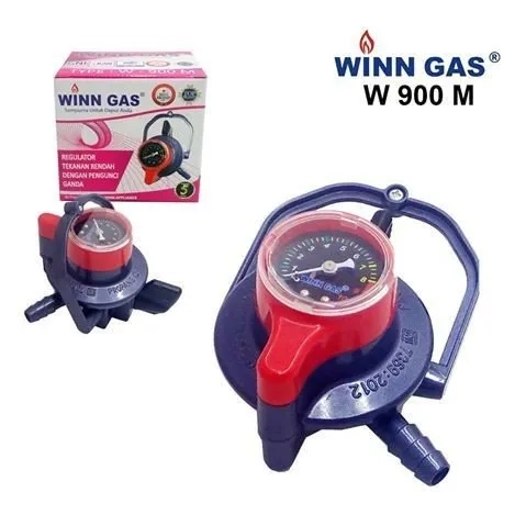 Winn Gas , W 900 M , Win Gas , Regulator Gas LPG , Meter, Double Lock, Pengunci Ganda, Tekanan Renda