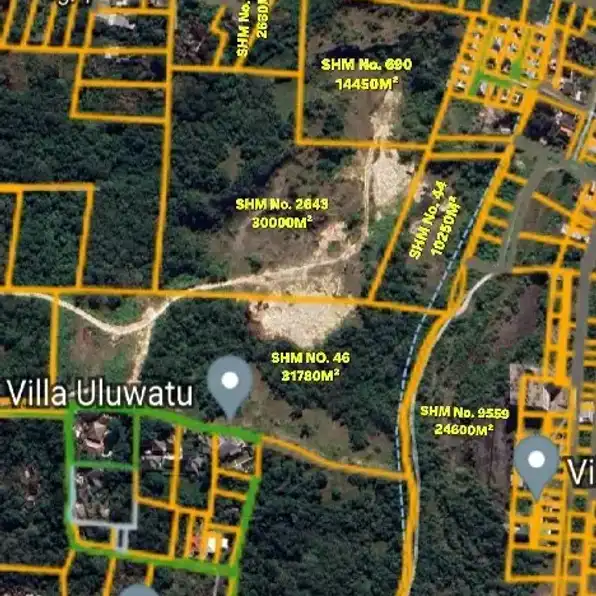 Dijual 11,371 Ha. Jl. Blimbing Sari Raya Uluwatu Pecatu Kuta Selatan