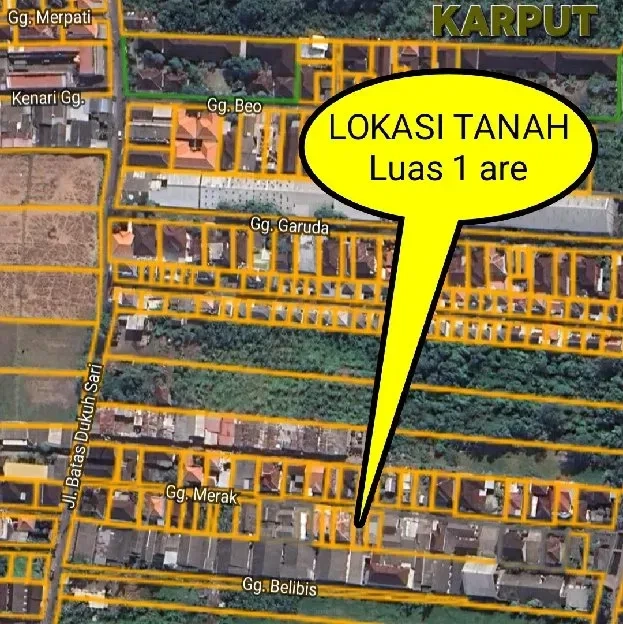 Dijual 1 are, Jl. Batas Dukuh Sari Gg. Merak Sesetan Denpasar