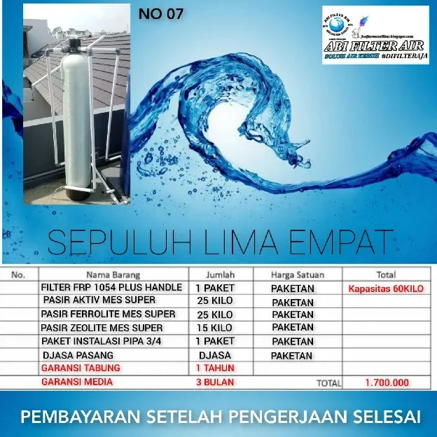 Filter air terima beres bosku