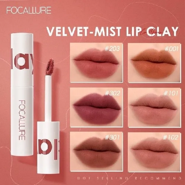 FOCALLURE LIP CLAY PILLOWY SOFT LIQUID LIPSTICK - TRUE MATTE LIP VELVET