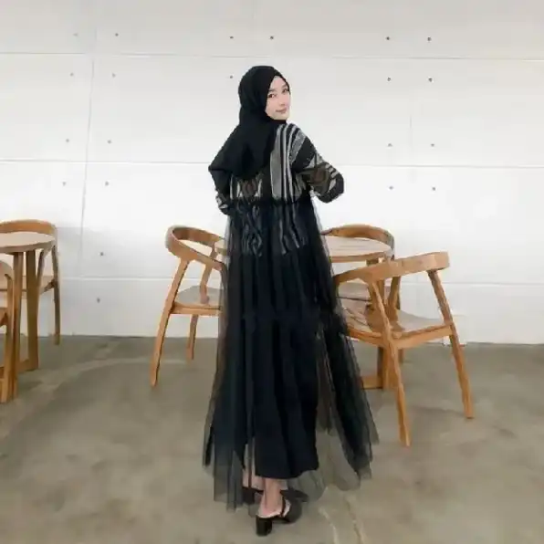 SET COUPLE TENUN OUTER TULLE X KEMEJA BLACK TORAJA ORIGINAL