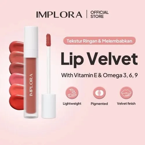 Implora Lip Velvet Matte Lip Cream 4.6g Lip Cream Halal Original BPOM