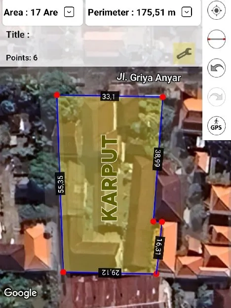 Dijual 17 are, Jl. Raya Griya Anyar Bypass Ngurah Rai Pemogan Denpasar