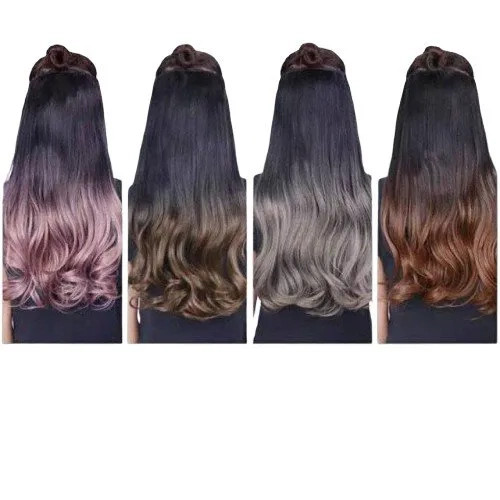 Hair clip / hairclip big layer wavy curly warna ombre gradasi