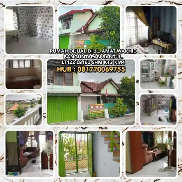 RUMAH DIJUAL DI JL. AMAT WAKHID BANGUNTAPAN BANTUL.LT122 LB160 SHM KT3 KM4.H:081770069755