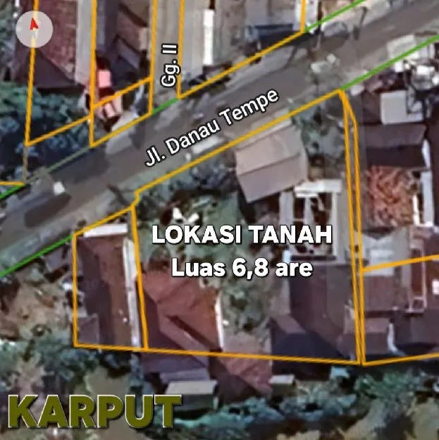 Dijual 6,8 are, Jl. Danau Tempe UTAMA Sanur Kauh Denpasar