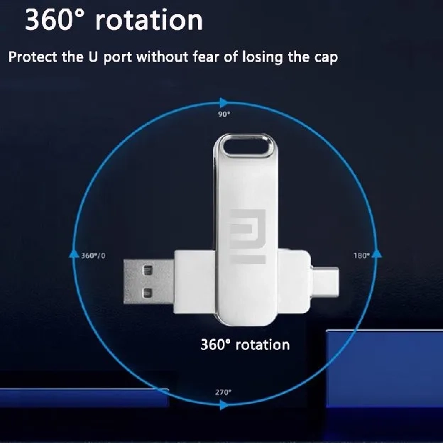 Xiaomi TYPE-C Flashdisk USB 128gb Kecepatan Tinggi, Driver Flash Logam USB 256gb 512gb 1tb 2tb, USB 