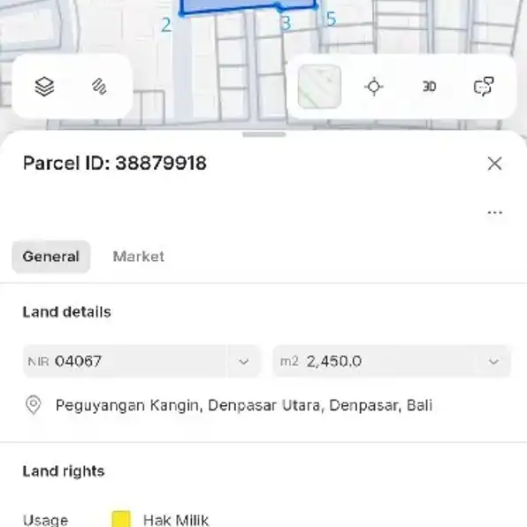 Dijual 24,5 are, Jl. Nangka Permai Subak Gatsu Tengah Dalem Peguyangan Kangin Denpasar