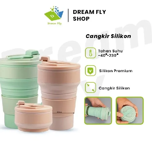 GELAS LIPAT PORTABLE MULTIFUNGSI/ FOLDABLE COFFE CUP TRAVEL SILICONE ECO FRINDLY/SAUVENIR GELAS LIPA