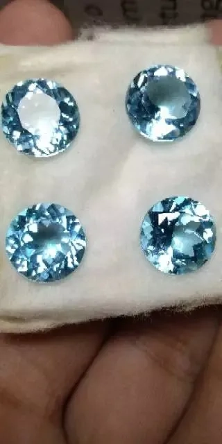 natural topaz round cut 4 pcs