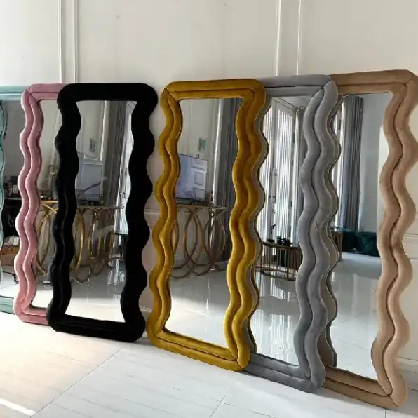 Wavy Mirror / Cermin Aesthetic / Cermin Estetik / Irregular Wavy Mirror / Standing Mirror Aesthetic