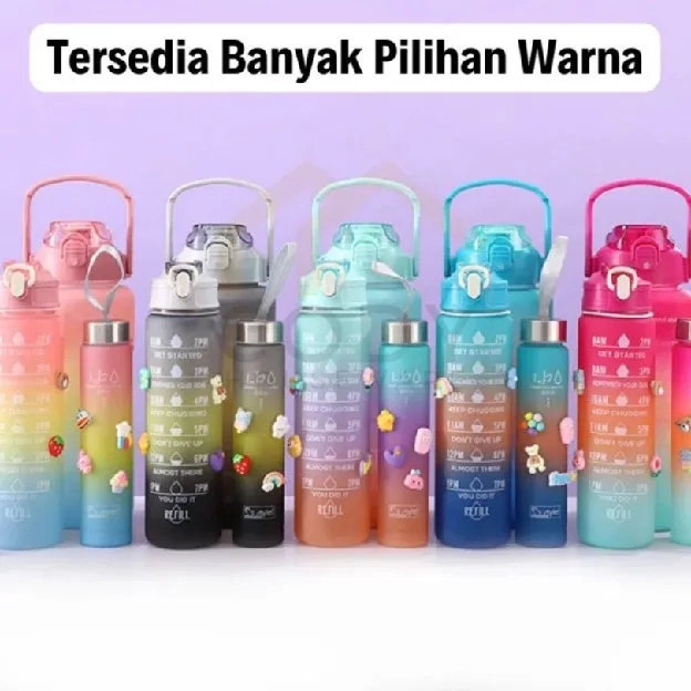 Botol Minum Beranak 3in1 Gradiasi Tritan Viral 2000ml + 1000ml + 300ml