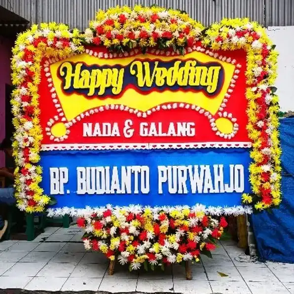 Karangan Bunga Happy wedding Jakarta Selatan 0822-4235-9499 Affan Florist