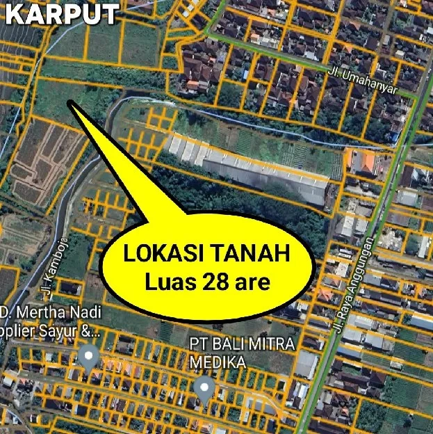 Dijual 28 are, Jl. Kamboja Raya Anggungan LUKLUK Kapal Mengwi