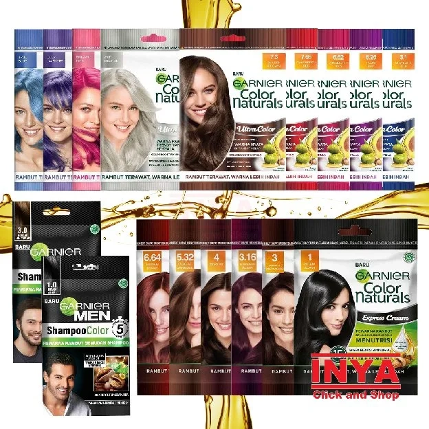 Garnier Color Natural Express Cream, Ultra Color & Men Color Shampoo Collection - Semir Rambut - Pew