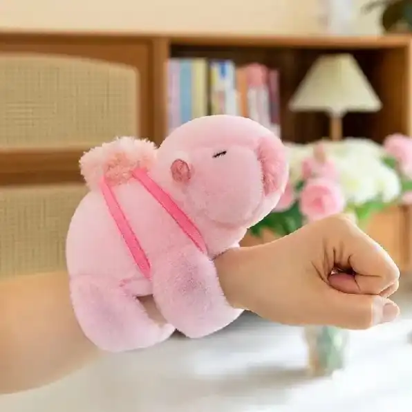 Doll Capybara Ring Pop Doll Khaki Small Pendant Wrist Barra Children's Plush Toys Doll Girl Bracelet