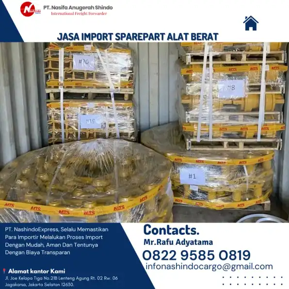 Jasa Import Sparepart Alat Berat Dari China Ke Indonesia Terpercaya