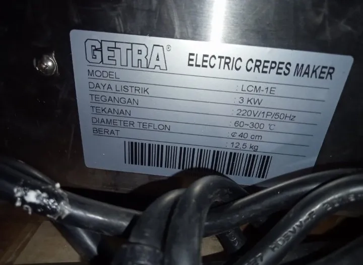 Cuci gudang NEW GETRA Electric Crepes Baker LCM-1E Garansi