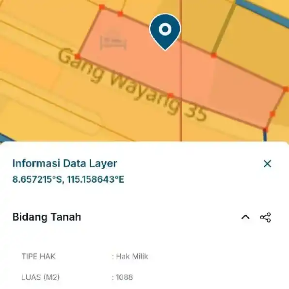 Dijual 1,5 are, Jl. Tegal Cupek Bumbak Umalas Kerobokan Kuta Utara