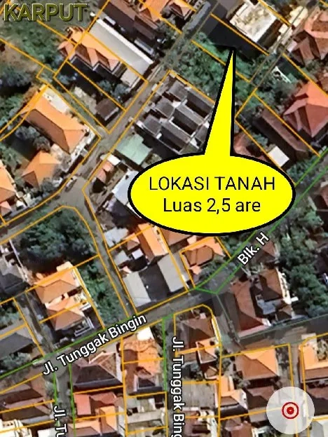 Dijual 2,5 are, Jl. Tunggak Bingin Batur Sari Sanur Kauh Denpasar