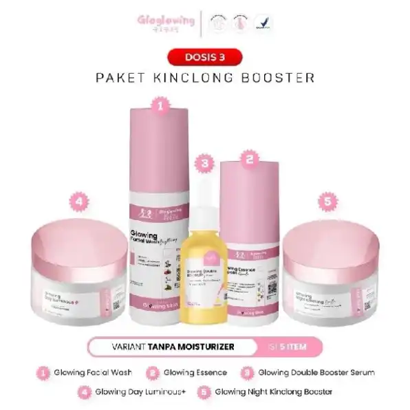 5 Paket Kinclong Glowing Booster-Glowing Kinclong Dosis 3