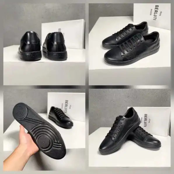 Sepatu sneakers pria berluti full kulit