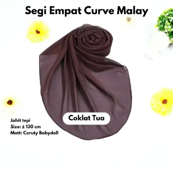 HIJAB SEGIEMPAT MALAY OVAL, SYAR'I MASA KINI, SEGI EMPAT CURVE OVAL KEKINIAN