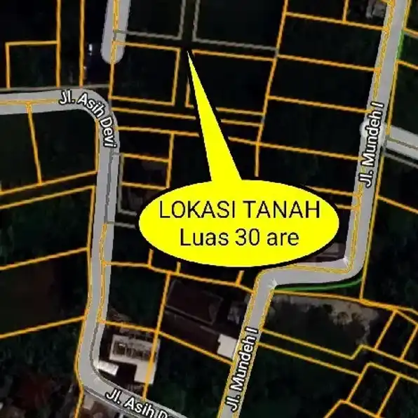 Dijual 31,69 are, Jl. Asih Devi Mundeh GOA GONG Kutuh Kuta Selatan