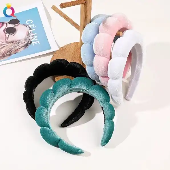 Bando Shell Busa Tebal Jumbo Fluffy Empuk Polos Bandana Cloud Style Gaya Korea Fashion Head Band Aks