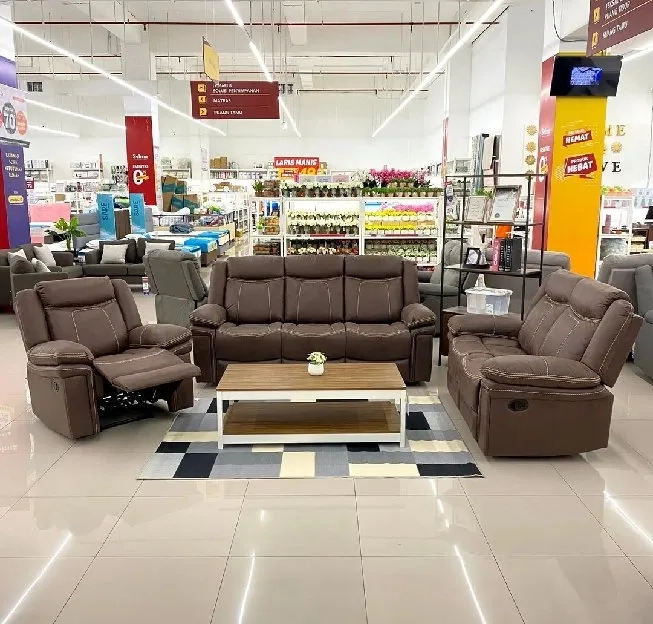 Selma Winchester Set Sofa Recliner Febric - Coklat