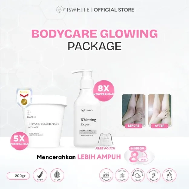 ISWHITE Bodycare Ultimate Brightening Glowing Package | Pencerah Badan | Pemutih Badan