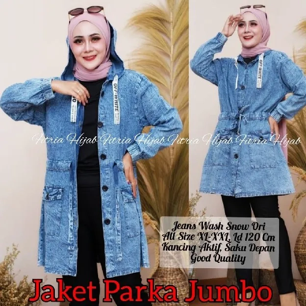 Jaket Parka Jeans Jumbo Wanita Ori - dmn