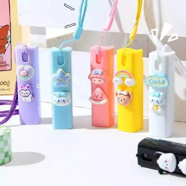 Botol Parfum Mini Travel 10 ml / Botol Spray Plastik Karakter Lucu Parfum Toner Hand Sanitizer + Tal