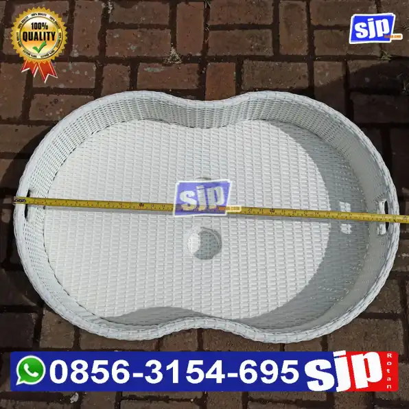 floating tray rotan sintetis / nampan apung rotan sintetis plastik rangka aluminium